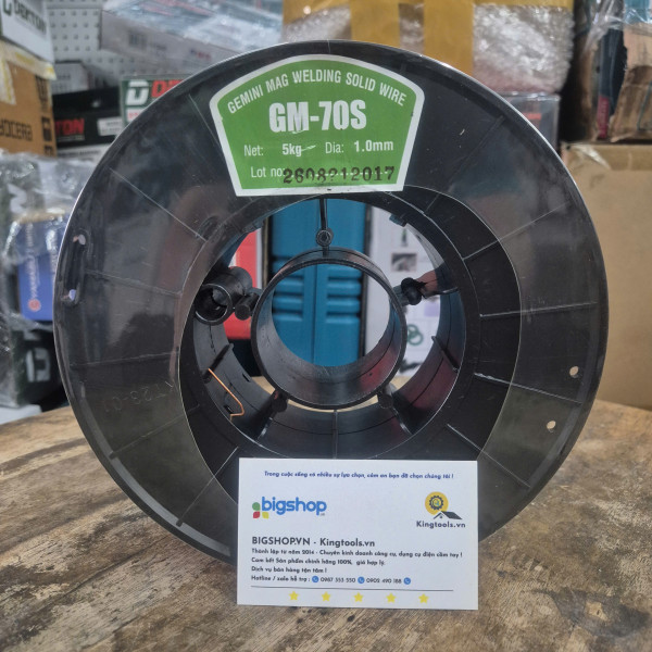 Cuộn dây hàn MIG sắt GEMINI GM-70S (Cuộn 5kg, size 1.0mm)