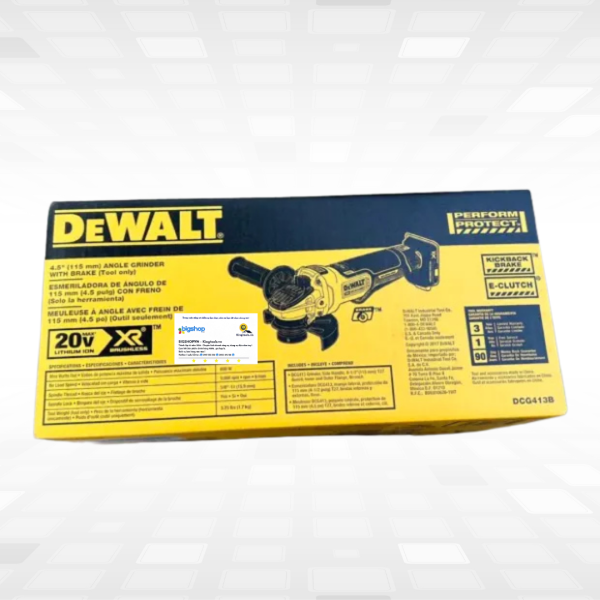 Máy mài góc dùng pin 20V DEWALT DCG413B - Đĩa 125mm, công tắc bóp (Thân máy)
