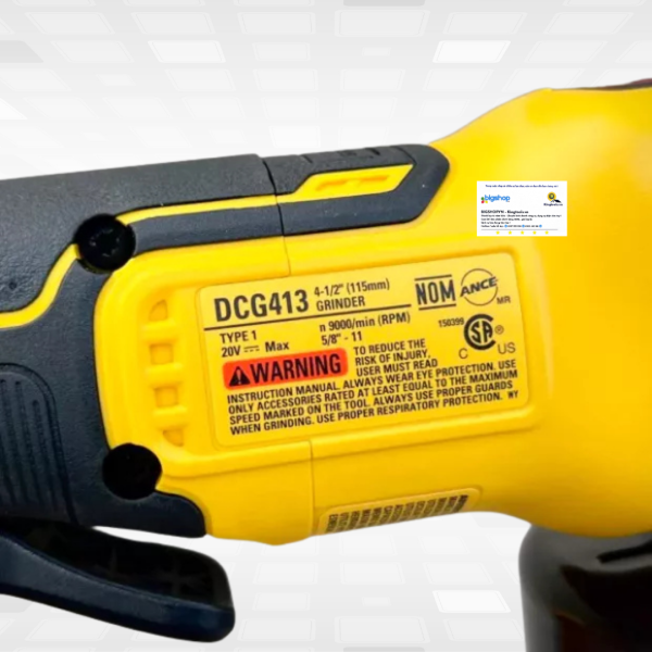 Máy mài góc dùng pin 20V DEWALT DCG413B - Đĩa 125mm, công tắc bóp (Thân máy)