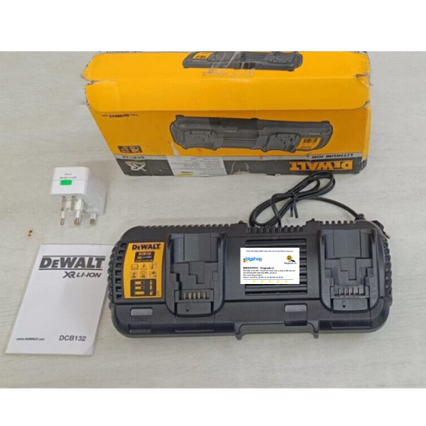 Đế sạc pin đôi DEWALT DCB132-KR (Điện thế pin 18V - 60V)