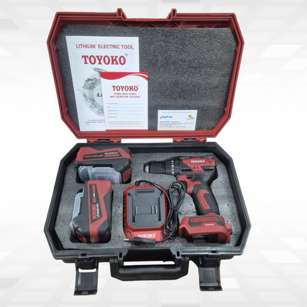 Máy khoan pin 21V TOYOKO T0260G10 (Đầu kẹp 13mm, lực siết 60Nm)