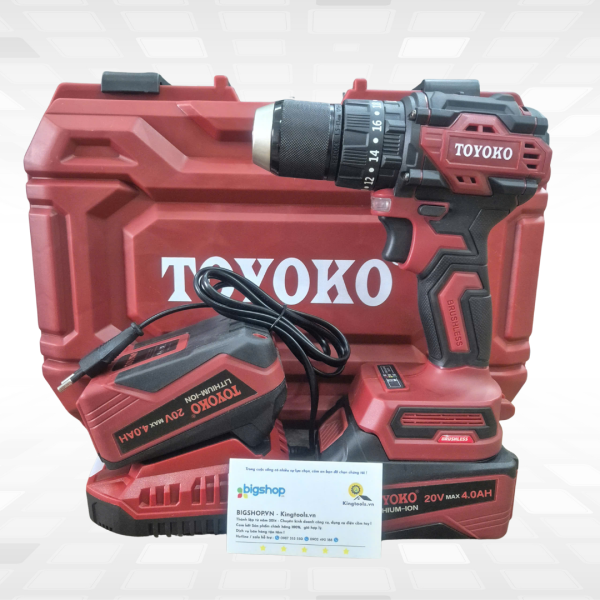 Máy khoan pin 21V TOYOKO T0260G10 (Đầu kẹp 13mm, lực siết 60Nm)