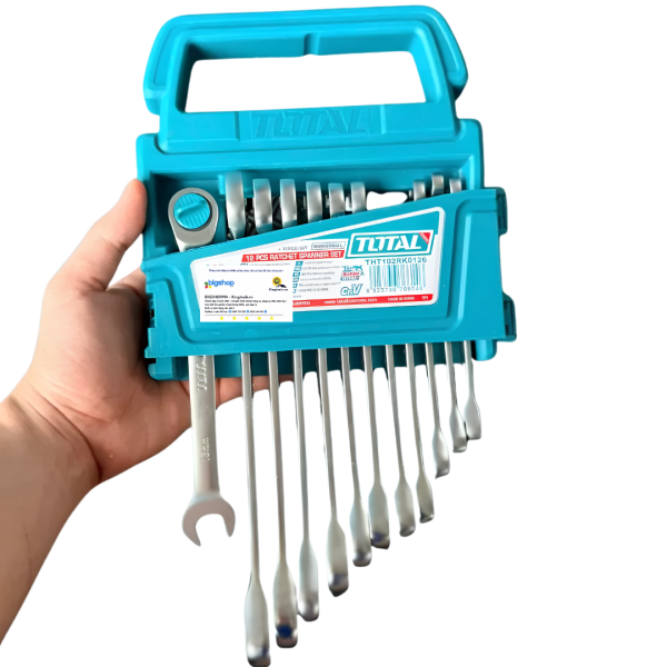 Bộ 12 cờ lê vòng miệng xoay chiều tự động TOTAL THT102RK0126 (8-19mm)
