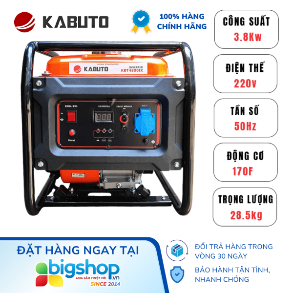 Máy phát điện dùng xăng Inverter KABUTO KBT4800IX (Công suất 3.8kW)