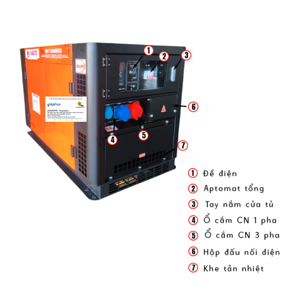 Máy phát điện dùng dầu diesel KABUTO KBT18000SD3 (Công suất 14kW)