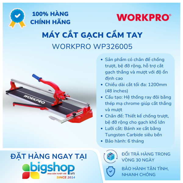 Máy cắt gạch cầm tay WORKPRO WP326005 - 1200mm (48 inch)