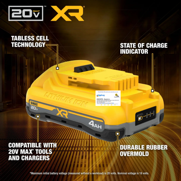Pin 20V/4.0Ah XR Li-ion DEWALT DCB2104-B1