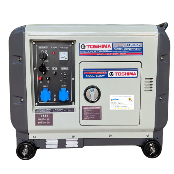 Máy phát điện dùng dầu diesel TOSHIMA T68ES (Công suất 5.2kW)