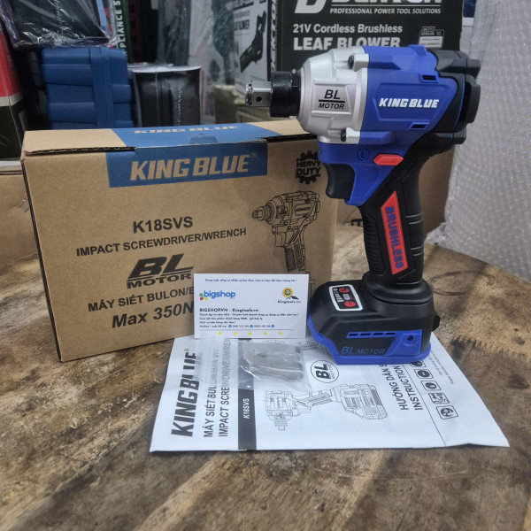 Máy siết bulong dùng pin 18V KINGBLUE K18SVS (Lực siết 350Nm) - Thân máy