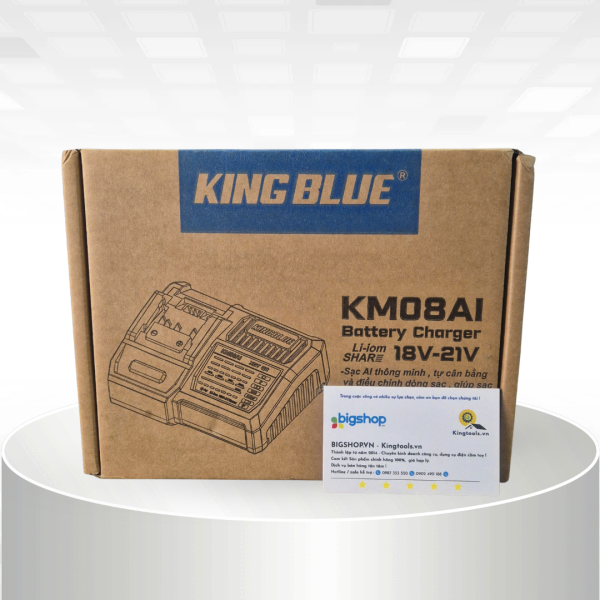 Sạc pin nhanh KINGBLUE KM08AI (18V-21V, AI thông minh)