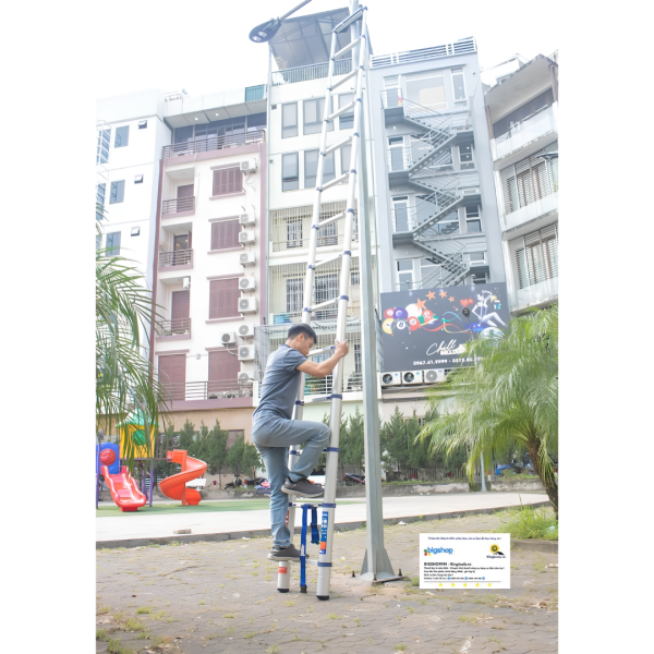 Thang nhôm rút đơn NIKAWA NK-50 (14 bậc, cao 5m, tải trọng 150kg)