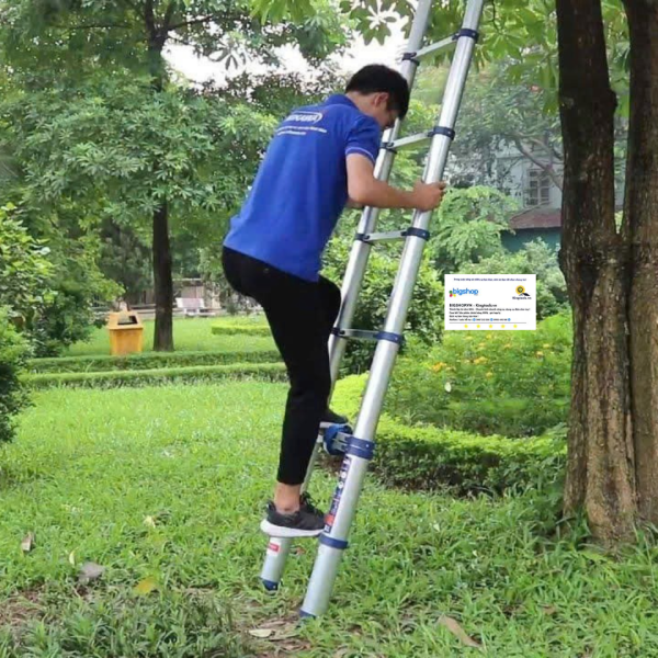Thang nhôm rút đơn NIKAWA NK-48 (14 bậc, cao 4m8, tải trọng 150kg)