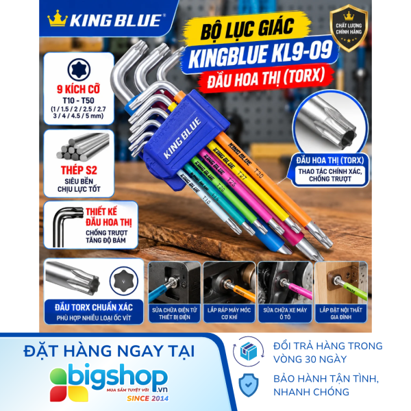 Bộ lục giác KINGBLUE KL9-09 (Đầu hoa thị)