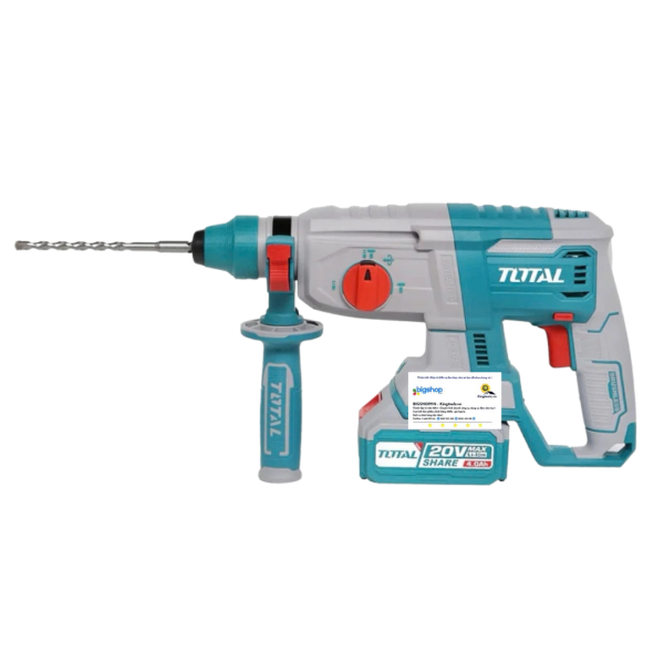 Máy khoan đục bê tông pin 20V TOTAL TRHLI222085 (2 pin 4.0Ah và sạc)
