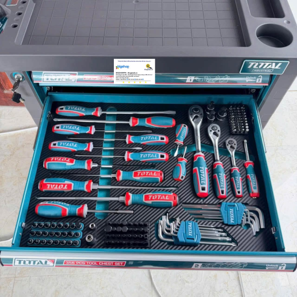 Bộ 356 món trong tủ xe đẩy đựng công cụ TOTAL THPTCS73561