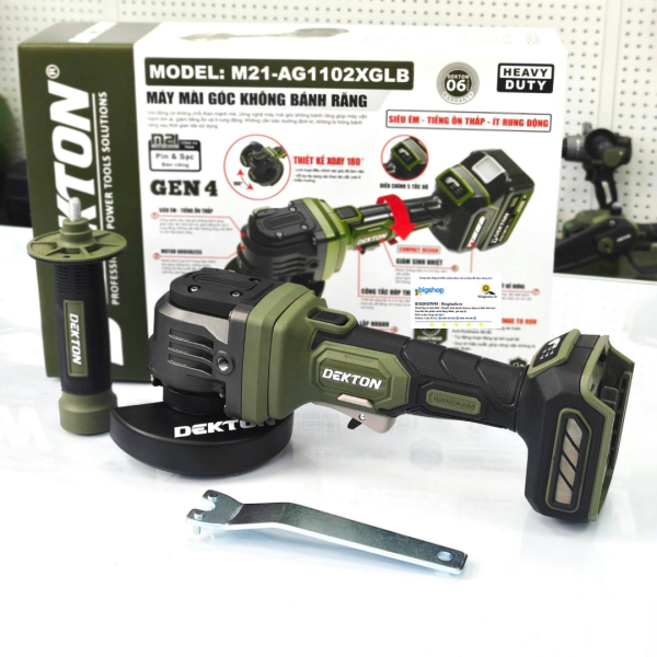 Máy mài góc dùng pin 21V DEKTON M21-AG1102XGLB (Không bánh răng) - Thân máy