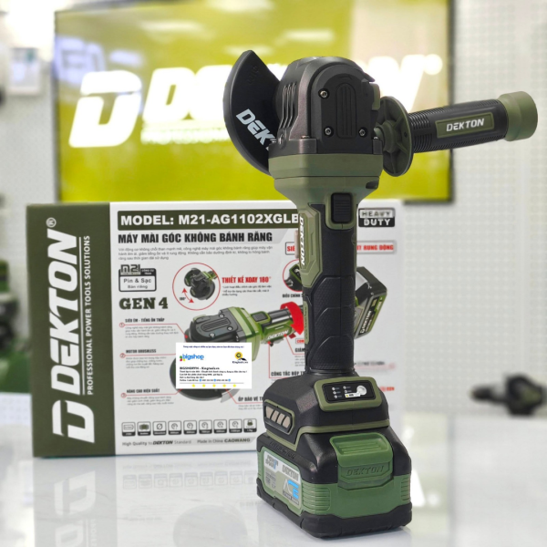 Máy mài góc dùng pin 21V DEKTON M21-AG1102XGLB (Không bánh răng) - Thân máy