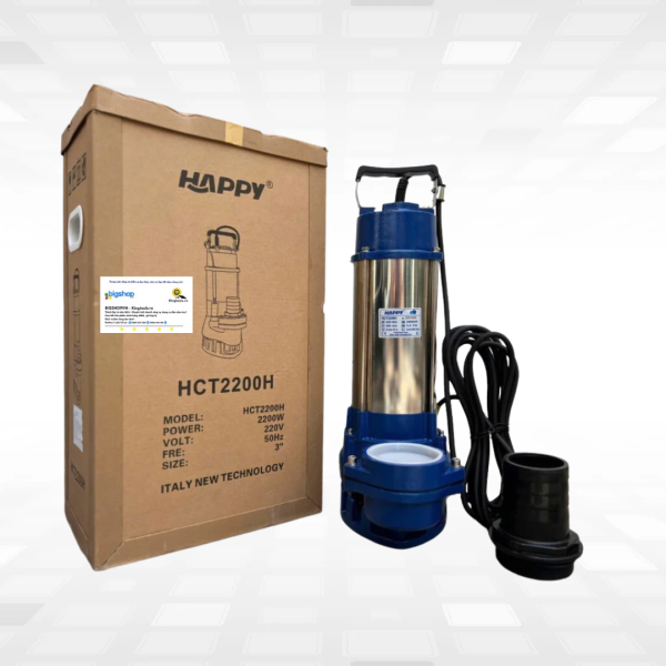 Máy bơm chìm nước thải inox HAPPY PUMP HCT2200H (Công suất 2200W, đẩy cao 23m)