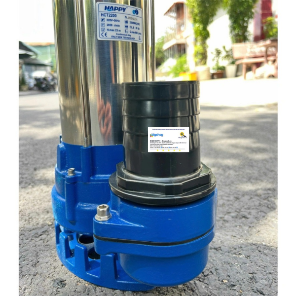 Máy bơm chìm nước thải inox HAPPY PUMP HCT2200H (Công suất 2200W, đẩy cao 23m)