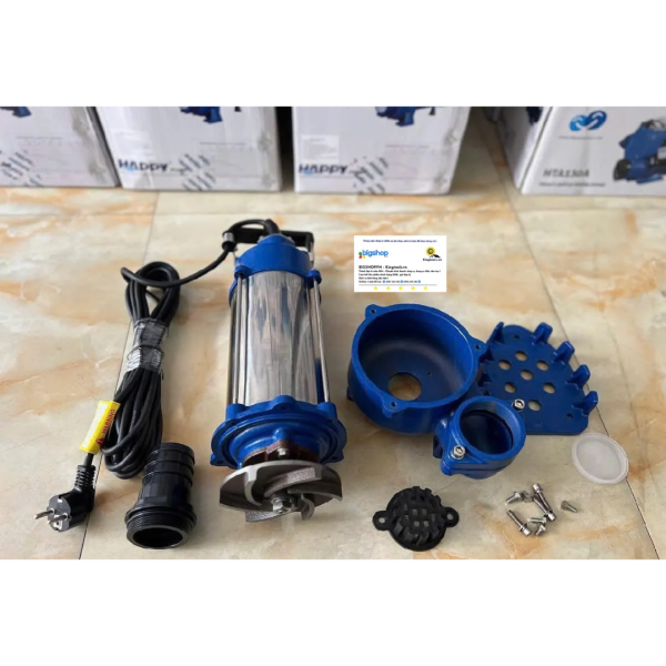 Máy bơm chìm nước thải inox HAPPY PUMP HCT2200H (Công suất 2200W, đẩy cao 23m)