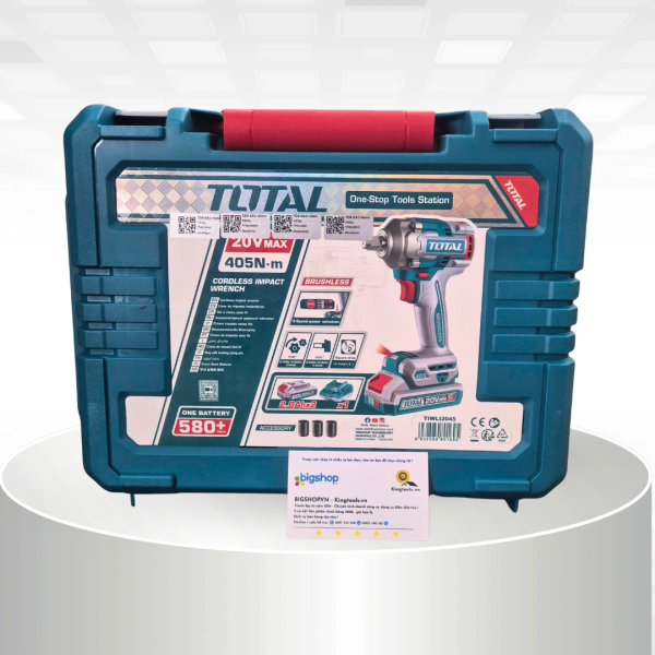 Máy siết bulong dùng pin 20V TOTAL TIWLI2045 (Lực siết 405Nm) - 2 pin 2.0Ah và sạc