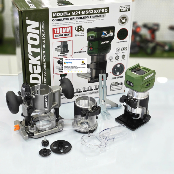 Máy phay gỗ dùng pin 21V DEKTON M21-MS635XPRO (Mũi 6.35mm) - Thân máy