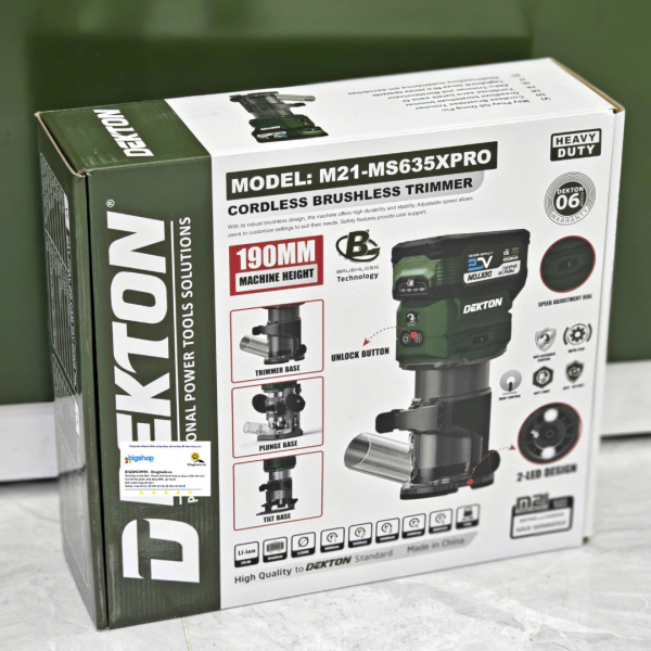 Máy phay gỗ dùng pin 21V DEKTON M21-MS635XPRO (Mũi 6.35mm) - Thân máy
