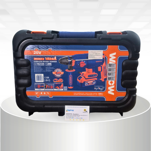 Máy khoan đục bê tông dùng pin 20V WADFOW WLM1B262 (Mũi 26mm) - 2 pin 4.0Ah và sạc