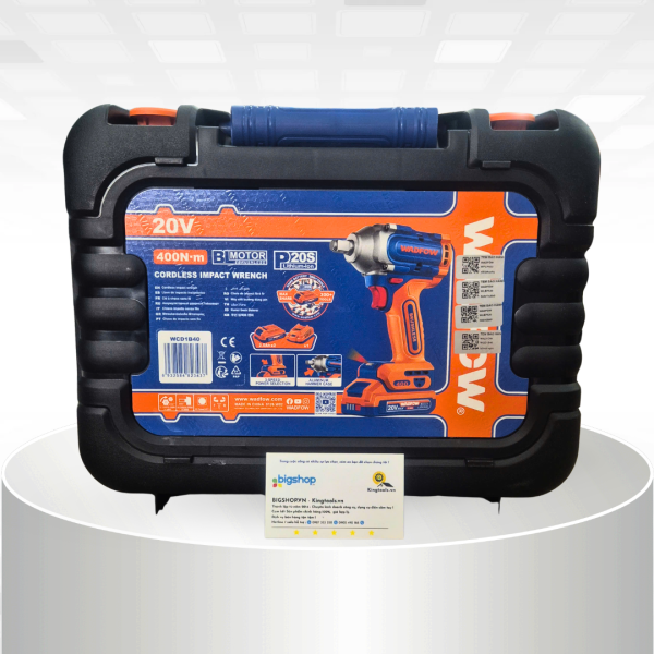 Máy siết bulong dùng pin 20V WADFOW WCD1B40 (Lực siết 400Nm) - 2 pin 2.0Ah và sạc