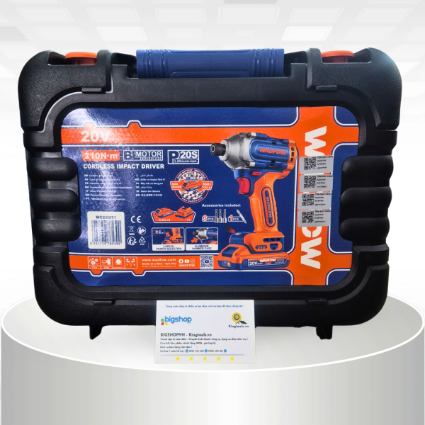 Máy siết vít dùng pin 20V WADFOW WCD2B21 (Lực siết 210Nm) - 2 pin 2.0Ah và sạc