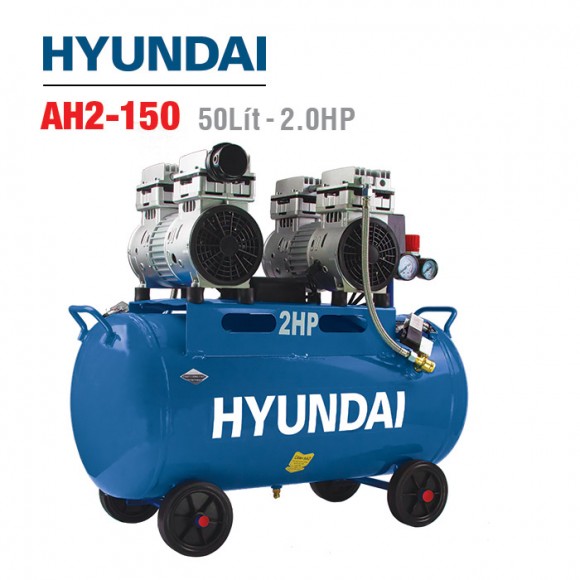 Máy nén khí không dầu Hyundai AH2-150 (50 lít)