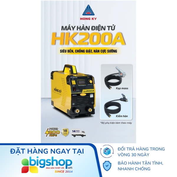 Máy hàn điện tử IGBT Hồng Ký HK200A