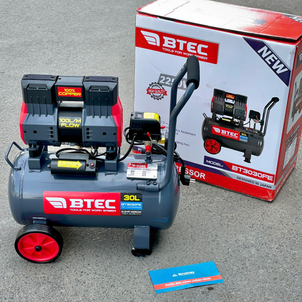 Máy Nén Khí Không Dầu BITEC BT3032FE (30L), 1500W