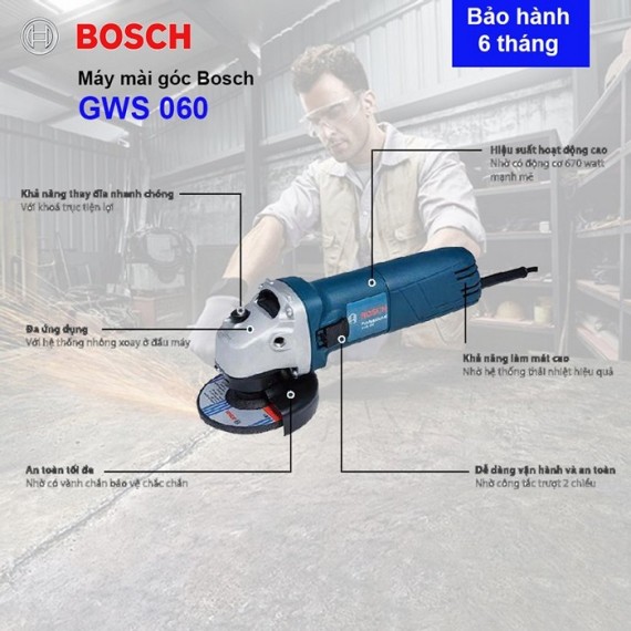 Máy mài góc Bosch GWS060, cs 670W