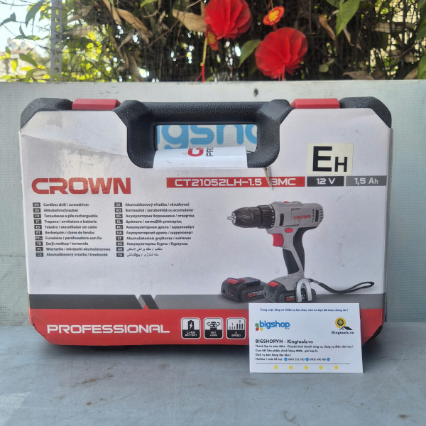 Máy khoan vặn vít dùng pin Crown CT21052L 12v/1.5Ah