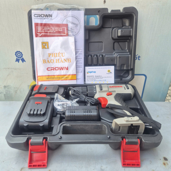Máy khoan vặn vít dùng pin Crown CT21052L 12v/1.5Ah