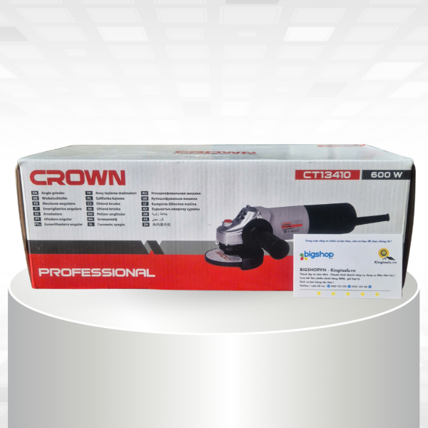 Máy mài góc Crown CT13410 (CS 600W, đĩa mài 100mm)
