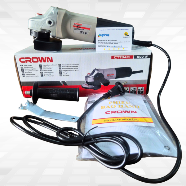Máy mài góc Crown CT13410 (CS 600W, đĩa mài 100mm)