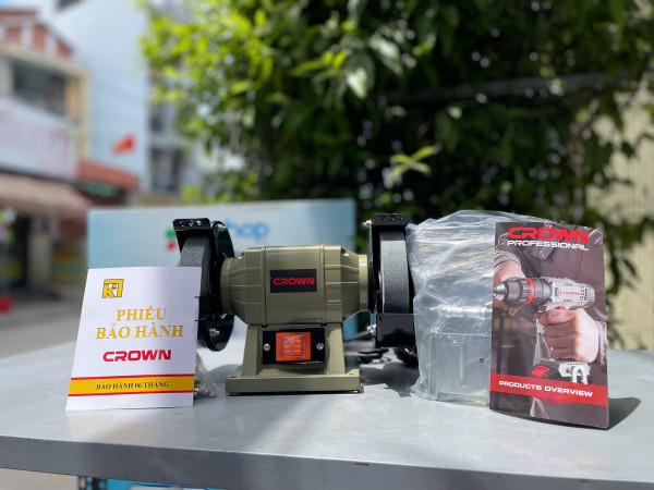 Máy mài 2 đá Crown CT13331, đá mài 125mm