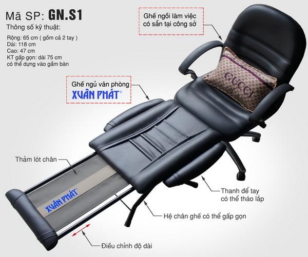 Ghế ngủ Văn phòng Xuân Phát. Mã: GN - S1