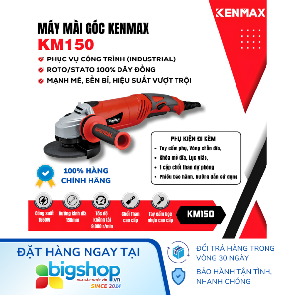 Máy mài góc KENMAX KM150 (CS 1550W, đĩa 150mm)