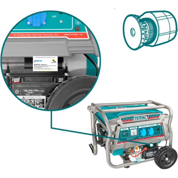 Máy phát điện dùng xăng TOTAL TP135006E - CS 3.5kW