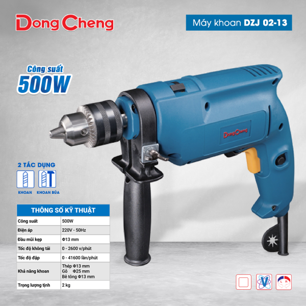 Máy khoan tường DongCheng DZJ02-13, 13mm, 500W