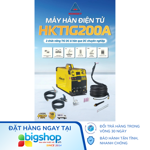 Máy hàn TIG DC que Hồng Ký Master HKTIG200A (200A/220V)