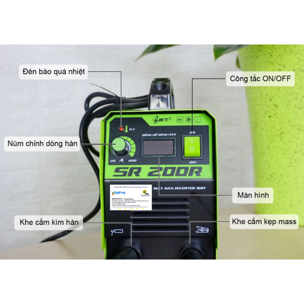 Máy hàn que điện tử HỒNG KÝ SR-200R (Dòng hàn 200A)