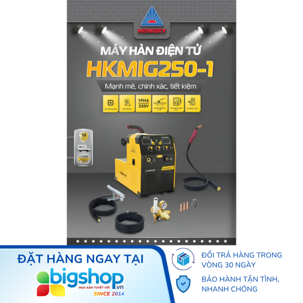 Máy hàn MIG Hồng Ký Master HKMIG250-1 (Inverter 250A/220V)