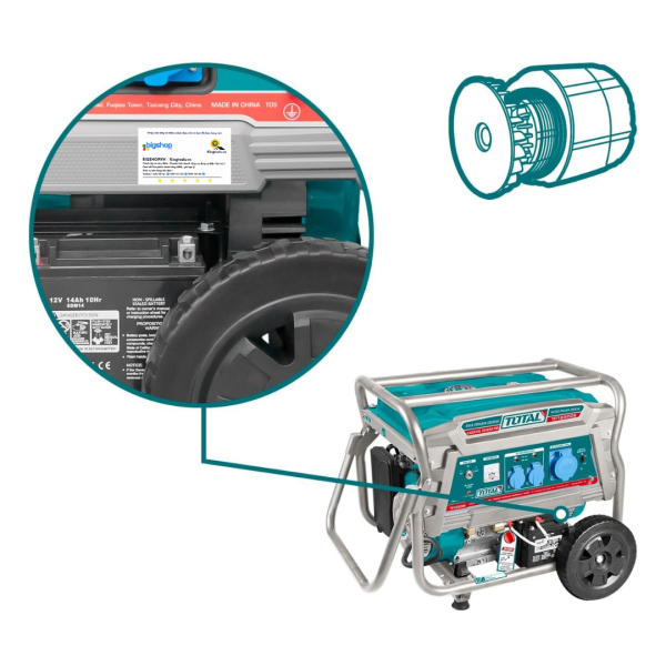 Máy phát điện dùng xăng TOTAL TP165006 - Công suất 6.5kW