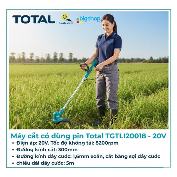 Máy cắt cỏ dùng pin Total TGTLI20018 - 20V (thân máy)
