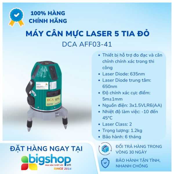 Máy cân mực laser DCA AFF03-41 (5 tia đỏ)