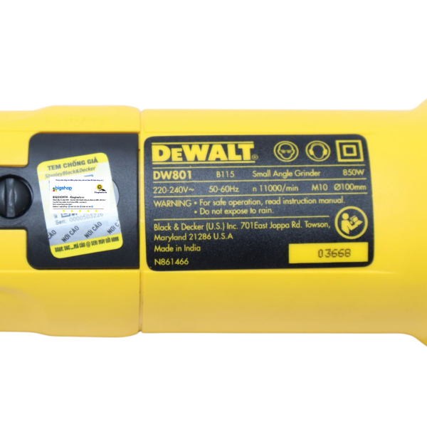 Máy mài góc Dewalt DW801-B1 (CS 850W, đá mài 100mm)